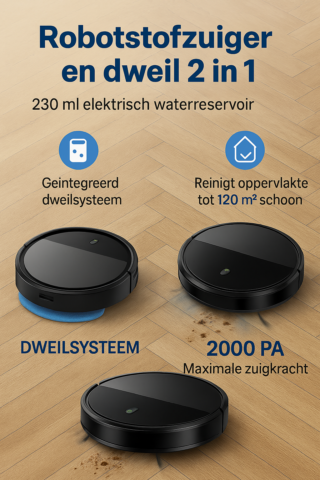 Geautomatiseerde Promark Robot Stofzuiger Met Dweilfunctie
